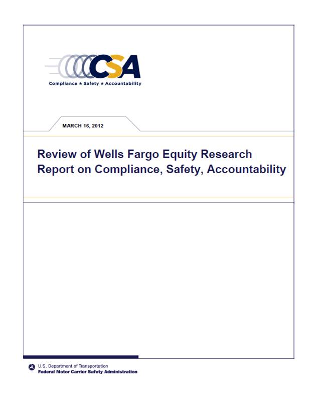 Review of Wells Fargo Equity Research Report on Compliance, Safety, Accountability
