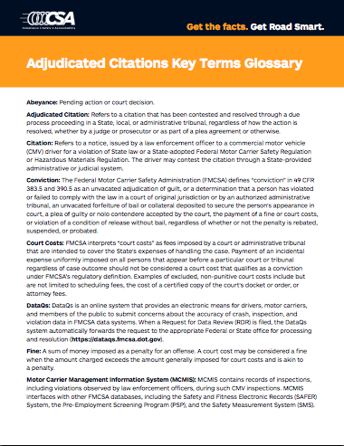 Adjudicated Citations Key Terms Glossary